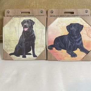 NWOT E&S Pets Black Labrador World’s Most Absorbent Coaster (2)